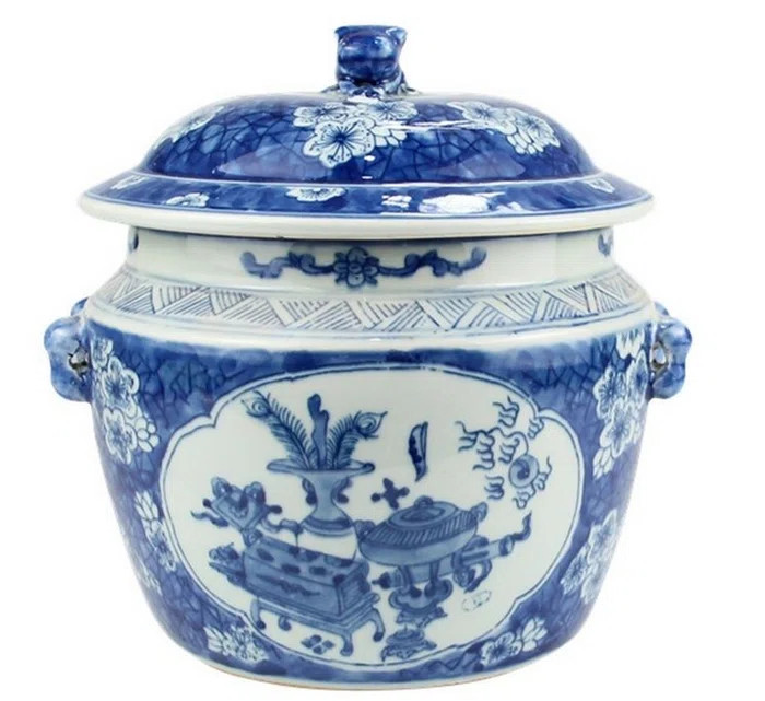 Chinoiserie Covered Jar With Foo Dog Lid | Wayfair North America