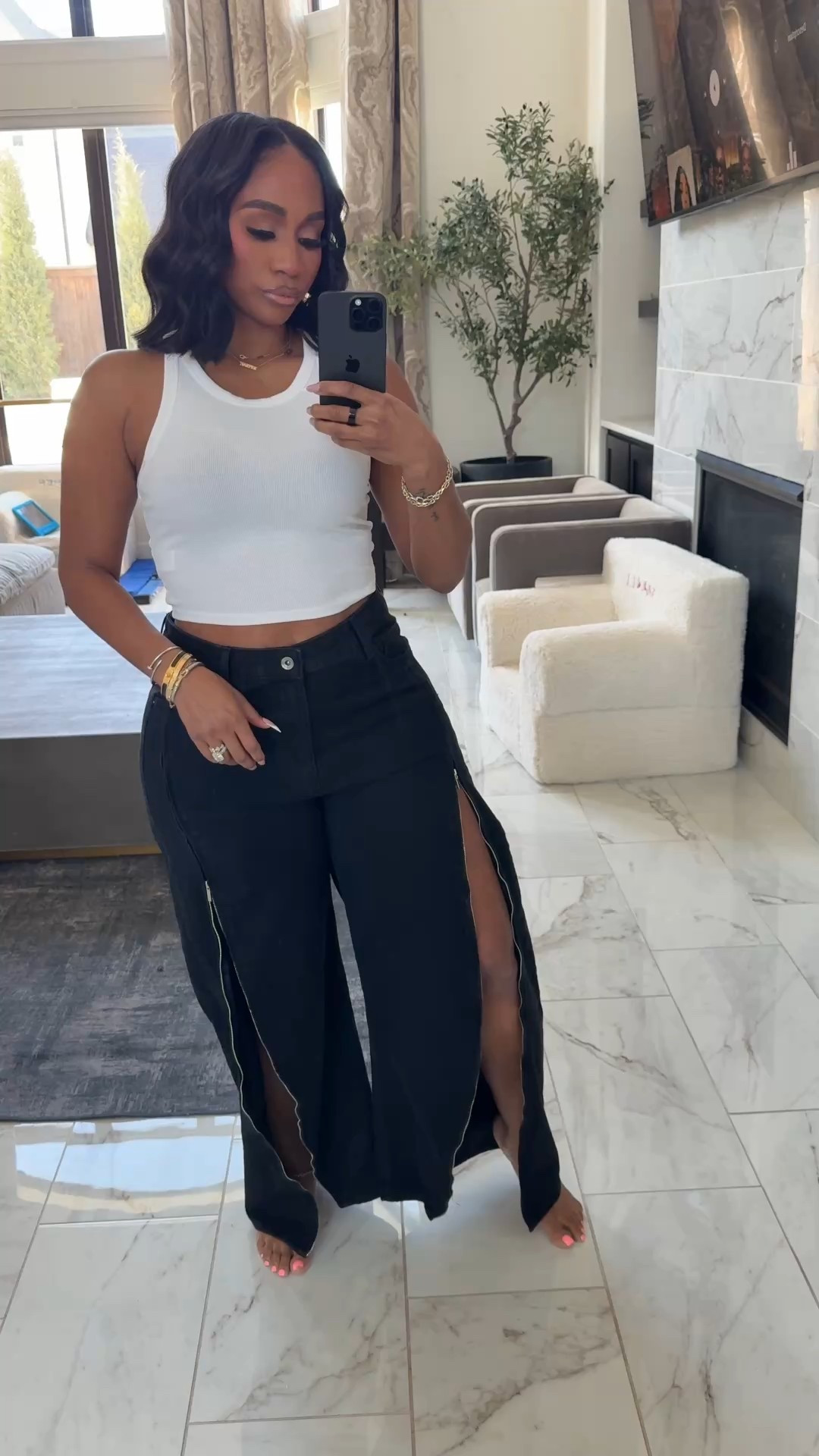 Black baggy zipper jeans! Edgy and great to add some texture to an outfit! 

#LTKMidsize #LTKootd