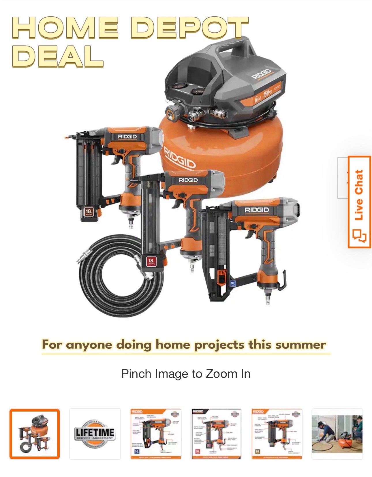 Starting to prepare for posting our home & picking up this I credible 4 part deal from Home Depot. Also great for adding air to your tired at home (added the addional items needed for this use too) 

Home renno | air compressor | drills | nail gun | diy home 

#LTKHome #LTKMens #LTKSummerEdit
