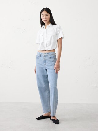 Pocketed Cropped Shirt | Banana Republic Factory