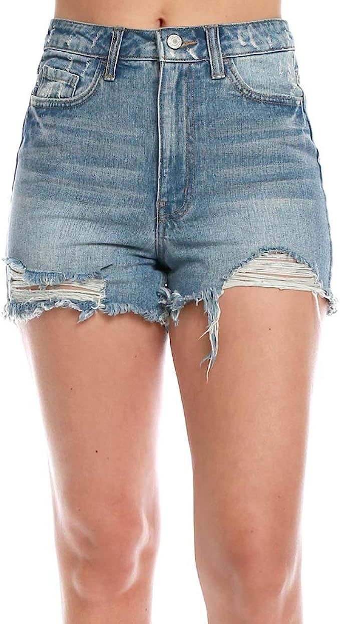 VERVET Denim Shorts Blue Super High-Rise fit | Amazon (US)