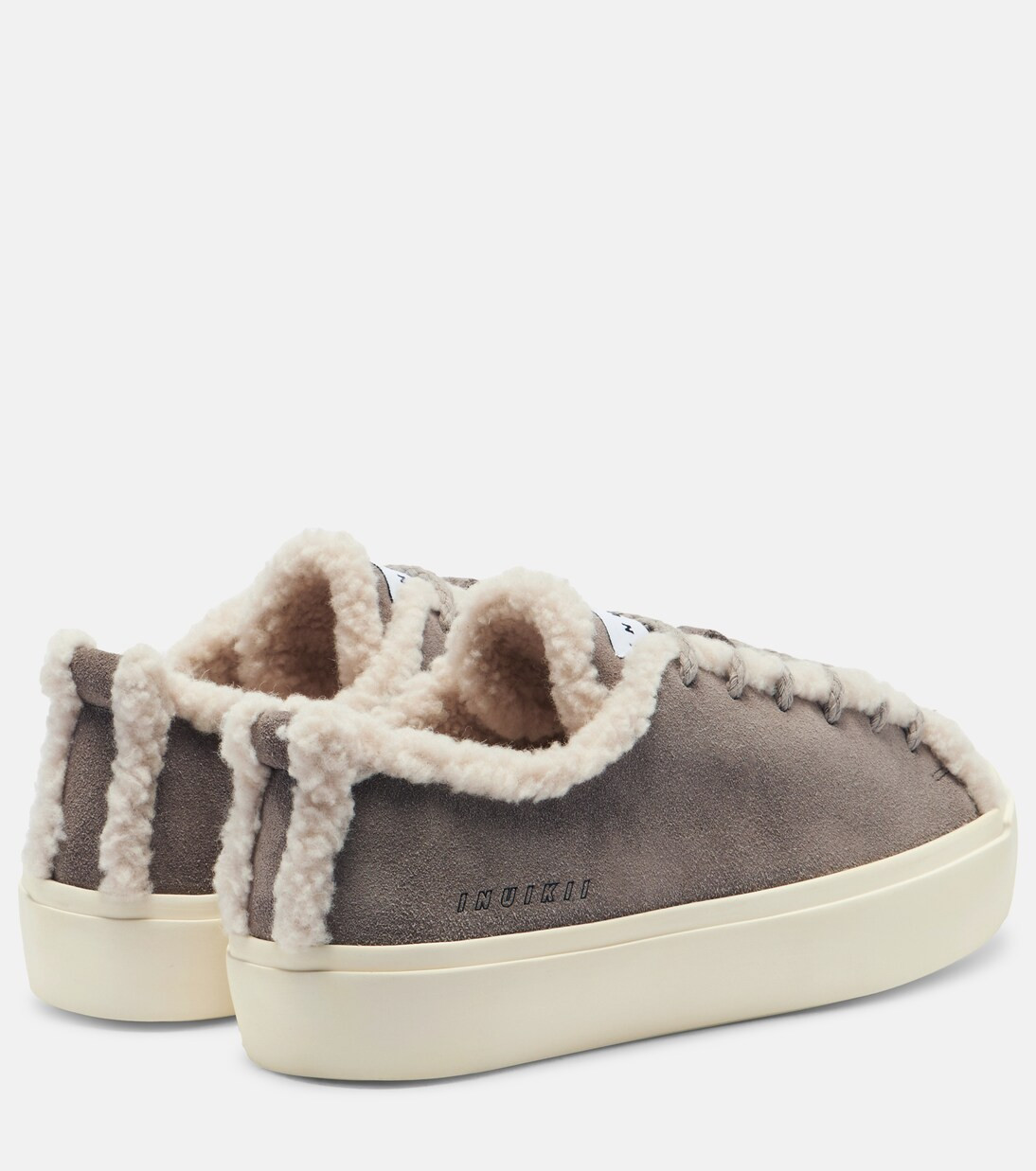 Shearling-trimmed suede low-top sneakers | Mytheresa (INTL)