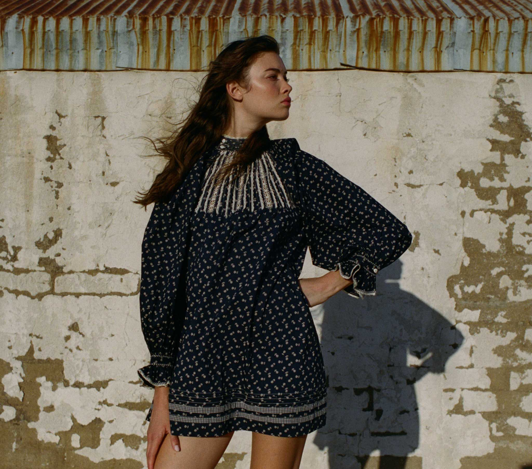 BEATRICE DRESS - INDIGO CALICO | DÔEN | DOEN