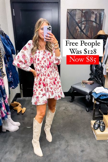 Free People dress on sale for the Nordstrom Anniversary Sale! This is short on me but perfect for more petite! 

Dress: tts small
Boots: size up a half 



#LTKxNSale #LTKunder100 #LTKsalealert