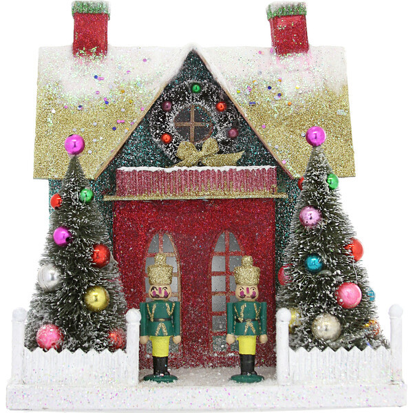 Merry & Bright Glitter Chalet Decoration | Maisonette