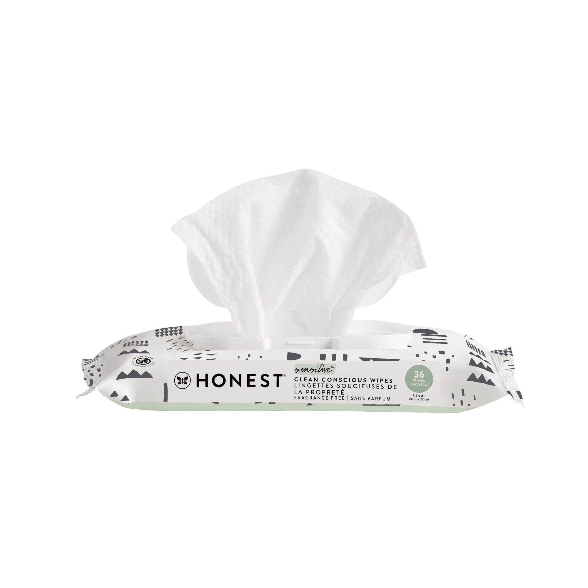 Honest Pattern Play, 36 Count Baby Wipes, Hypoallergenic, Plant-Based | The Honest Company