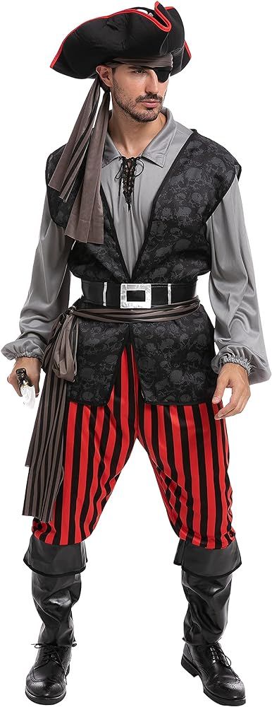 Adult Men Pirate Costume for Halloween, Costume Party, Trick or Treating, Cosplay Party | Amazon (US)