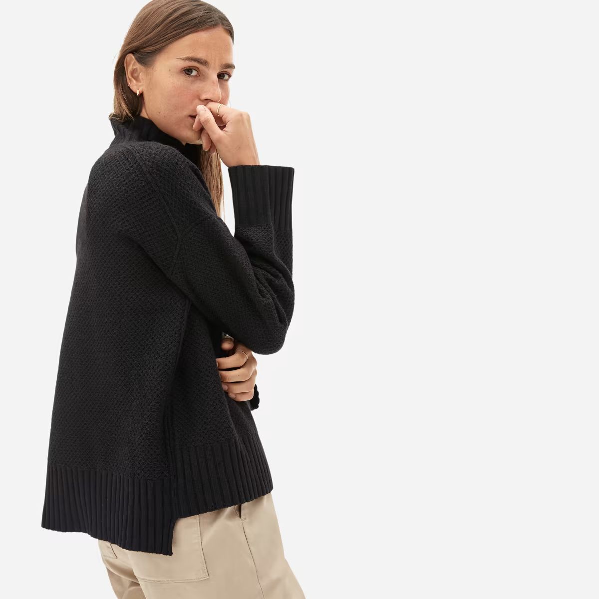 The Oversized Stroopwafel Turtleneck in ReCashmere | Everlane