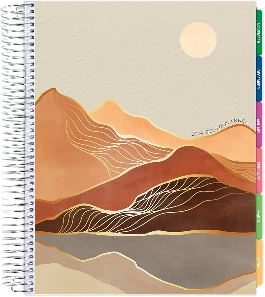 Deluxe Planner: 14 Months (Nov 2023 Through Dec 2024) 8.5"x11" Includes Page Tabs, Bookmark, Plan... | Amazon (US)