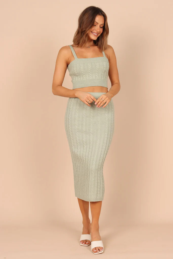 Daria Cable Knit Set - Sage | Petal & Pup (AU)