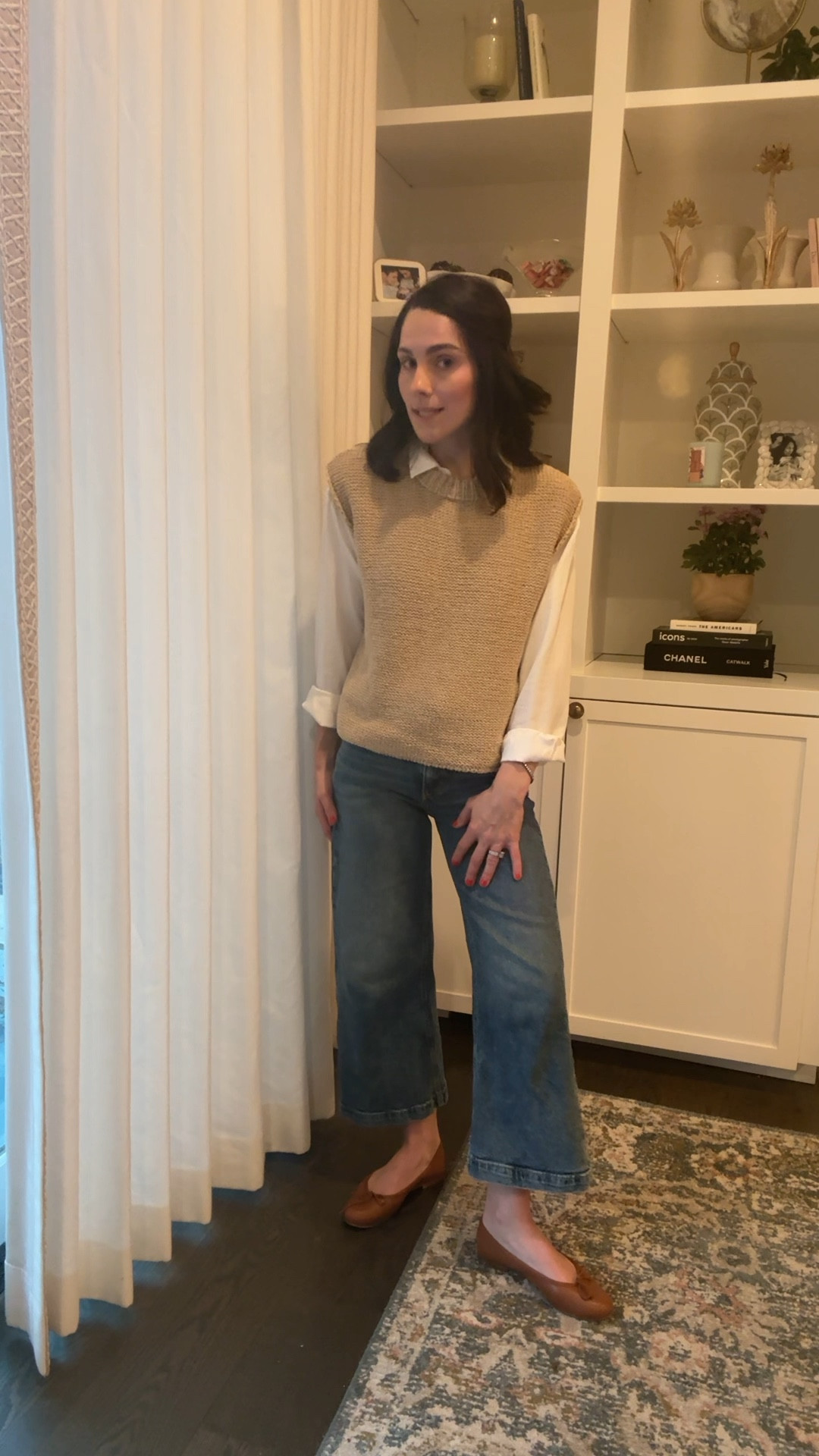 Early spring neutral outfit. Dressed up mom life

Sweater vest // crochet sweater // wide leg jeans // relaxed jeans // comfy jeans // ballet flats // neutral style // layered outfit 

#LTKSpringSale #LTKfindsunder100 #LTKstyletip