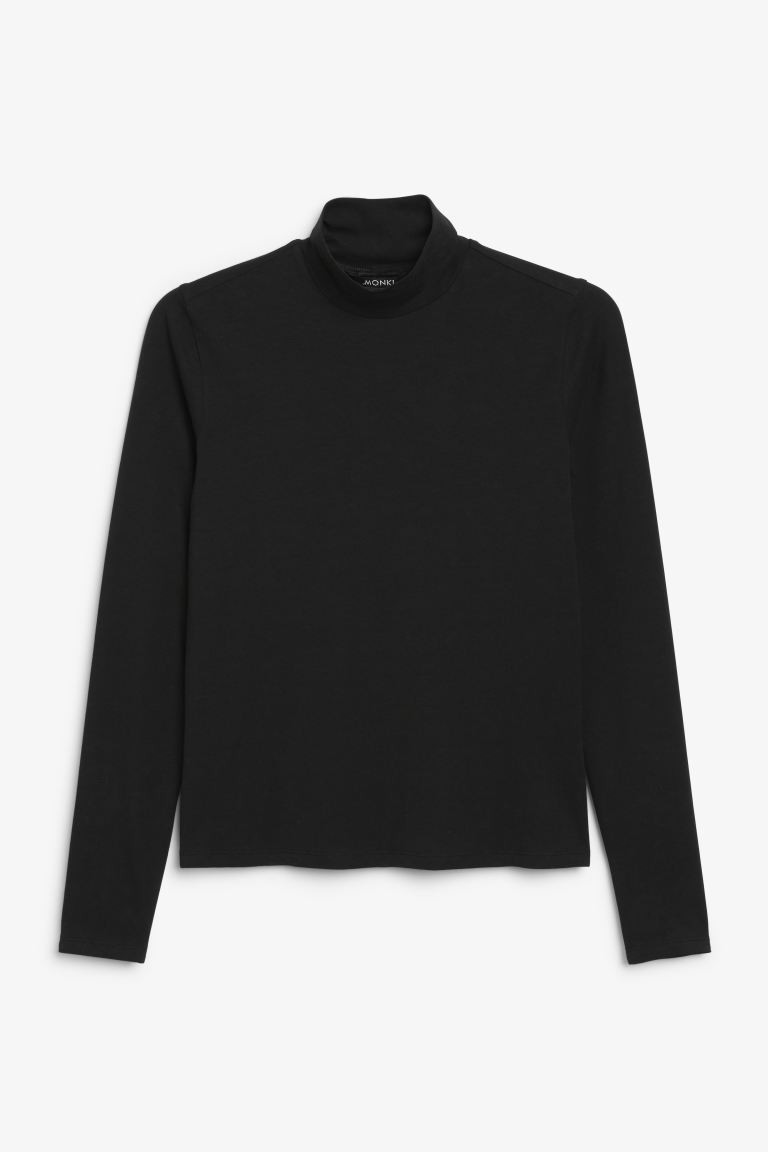 Stretchy turtleneck top - Midnight black - Ladies | H&M GB | H&M (UK, MY, IN, SG, PH, TW, HK)