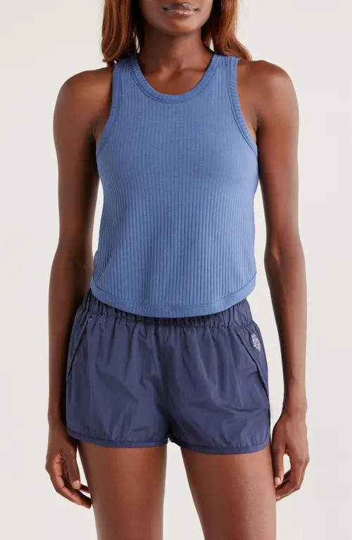 Free People FP Movement Comeback Crop Tank in Blue Indigo at Nordstrom, Size Medium | Nordstrom
