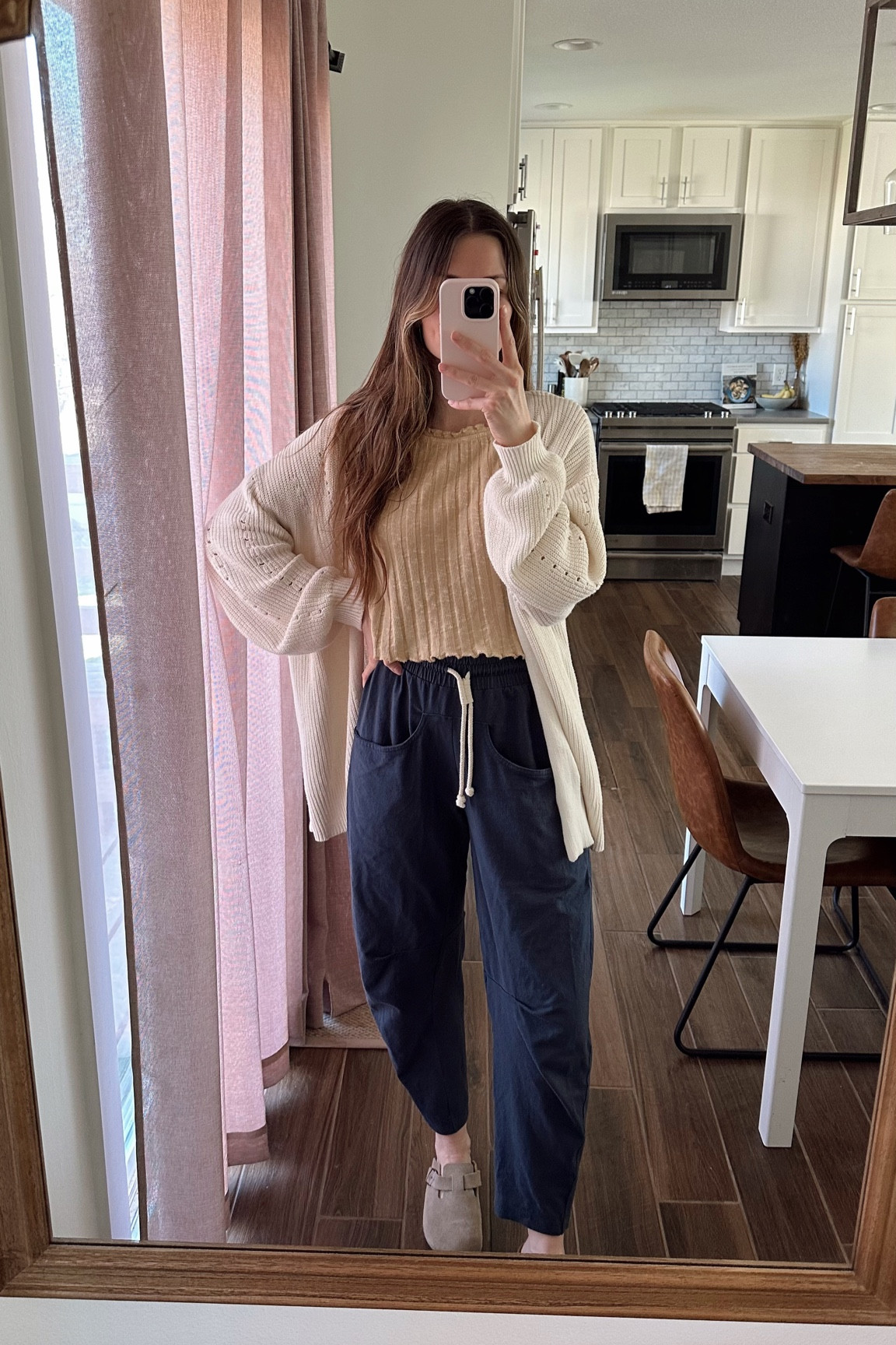 wearing a small in cardigan,
small in top, so cute & love the details,
small in pants, some of my favorites, so comfy & love the fit

Casual spring outfit
Postpartum 


#LTKfindsunder100 #LTKSeasonal