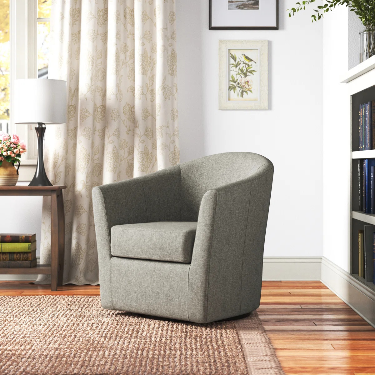 Hansell Upholstered Swivel Barrel Chair | Wayfair North America