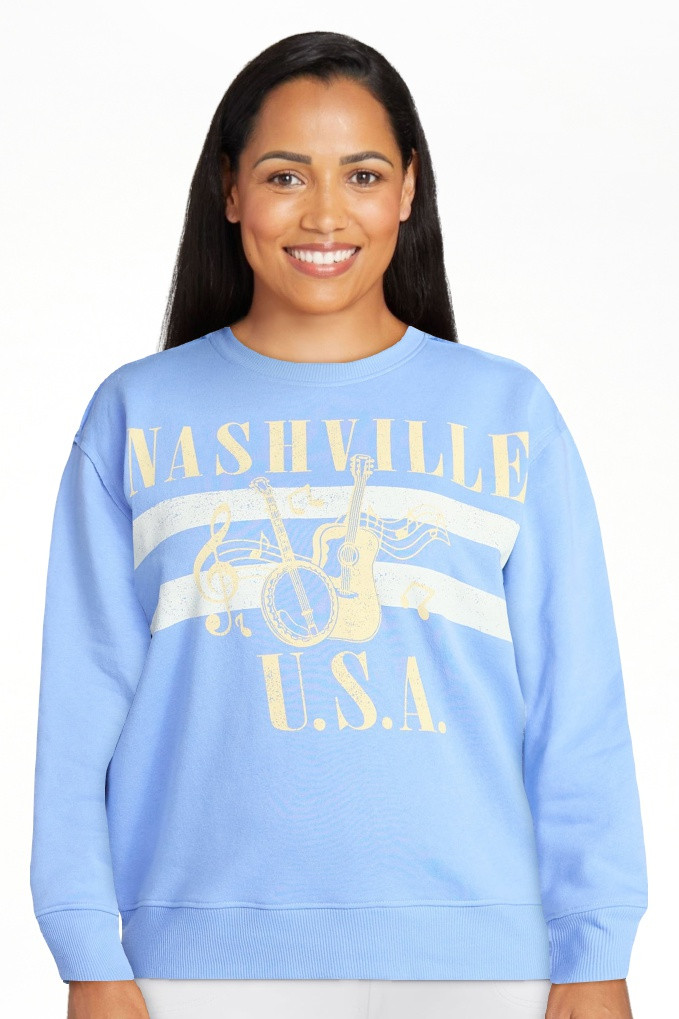 Terra & Sky Women's Plus Size Nashville USA Graphic Sweatshirt, Sizes 0X-5X | Walmart (US)