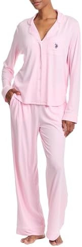 U.S. Polo Assn. Womens Pajama Set Long Sleeve Button Up Top and Pajama Pants | Amazon (US)