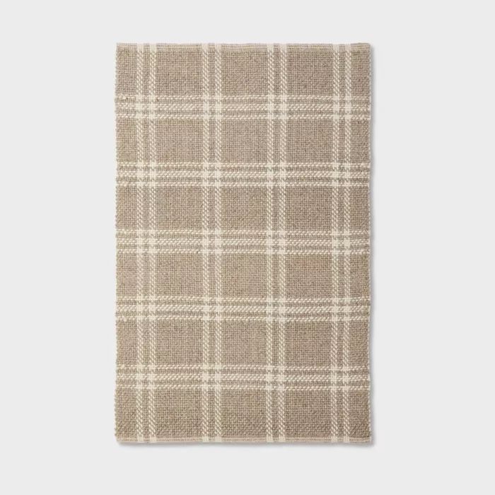 3'x5' Wool/Cotton Plaid Rug Neutral - Threshold™ designed with Studio McGee | Target