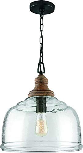 Capital Lighting 330318YG Julian Coastal Style Clear Organic Rippled Glass Dome Pendant, 1-Light 100 | Amazon (US)