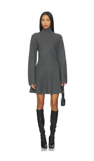 Cashmino Mini Turtleneck Dress in Granite | Revolve Clothing (Global)