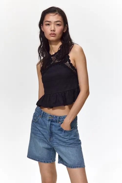 H&M Denim Shorts in Denim Blue at Nordstrom, Size 0 | Nordstrom