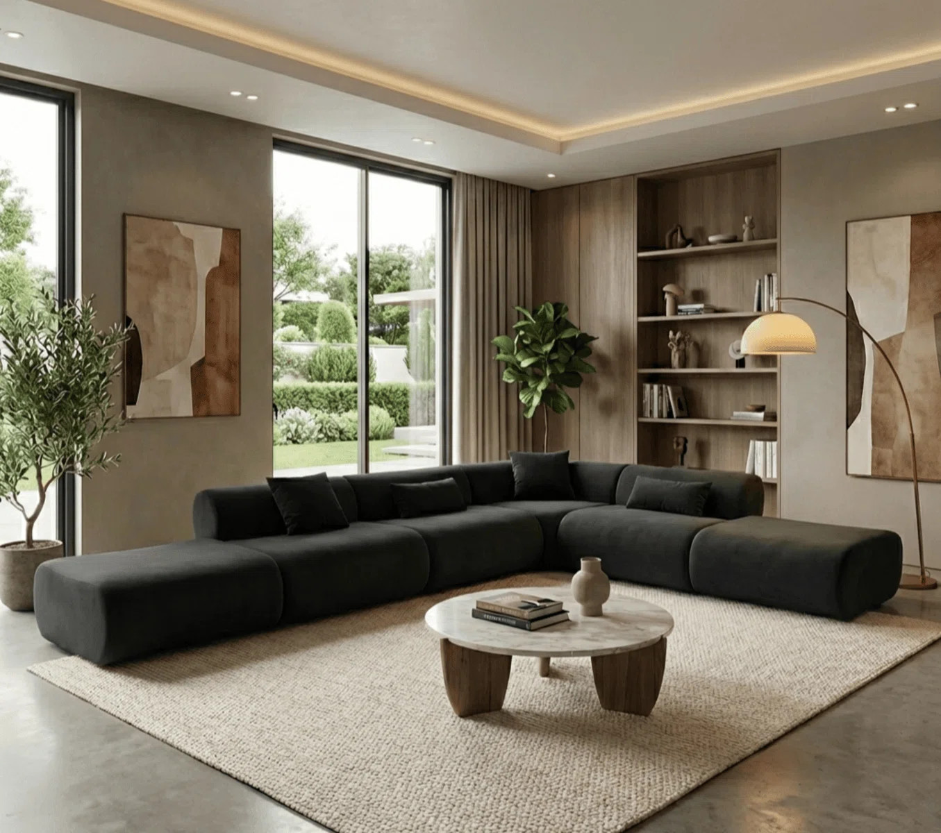 Vivienne Collection Luxury L-shape Sectional Sofa | Wayfair North America