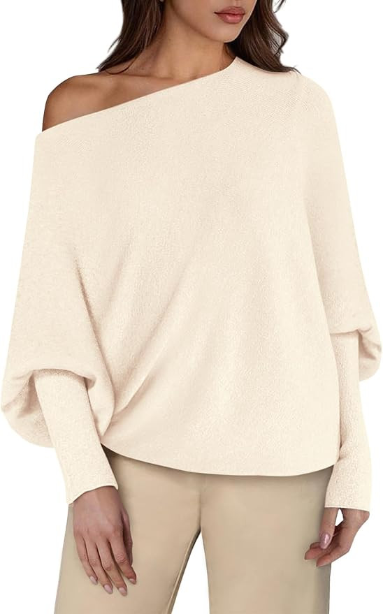BTFBM Casual Sweaters for Women Fall Fashion 2025 Off The Shoulder Sweater Solid Knitted Pullover... | Amazon (US)