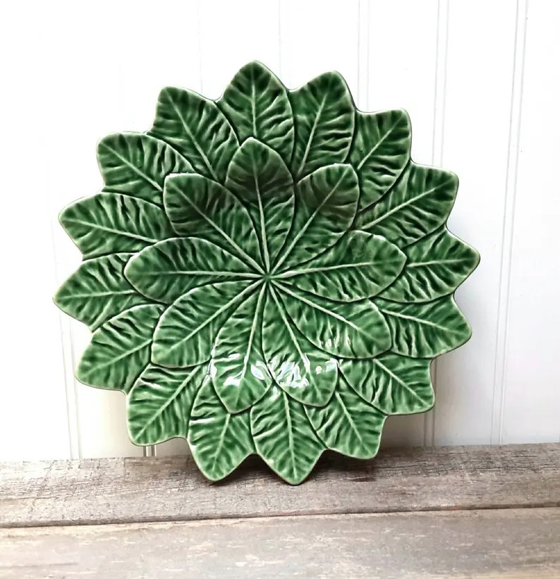 Lemon Leaf 13 Plate made in Portugal by Bordello Pinheiro | Etsy | Etsy (US)