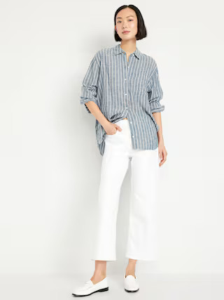 High-Waisted Wow Crop Wide-Leg Jeans | Old Navy (US)