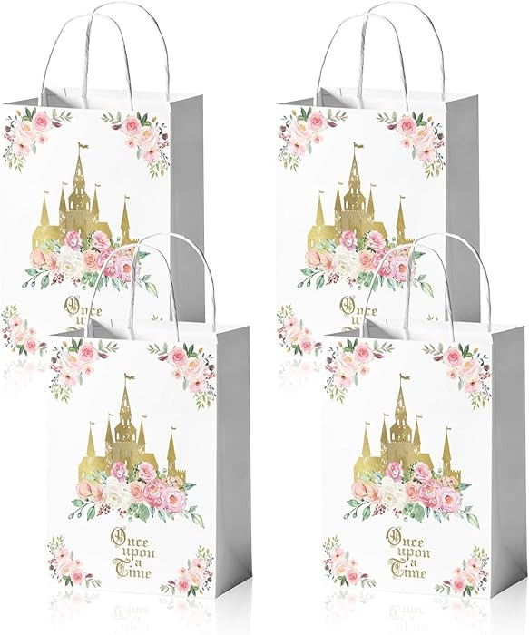 24 Pieces Once Upon a Time Party Favors Bags, Gold Castle Princess Fairytale Happy Birthday Gift ... | Amazon (US)