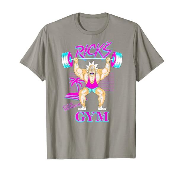 Rick & Morty Ricks Gym Neon Beach T-shirt | Amazon (US)