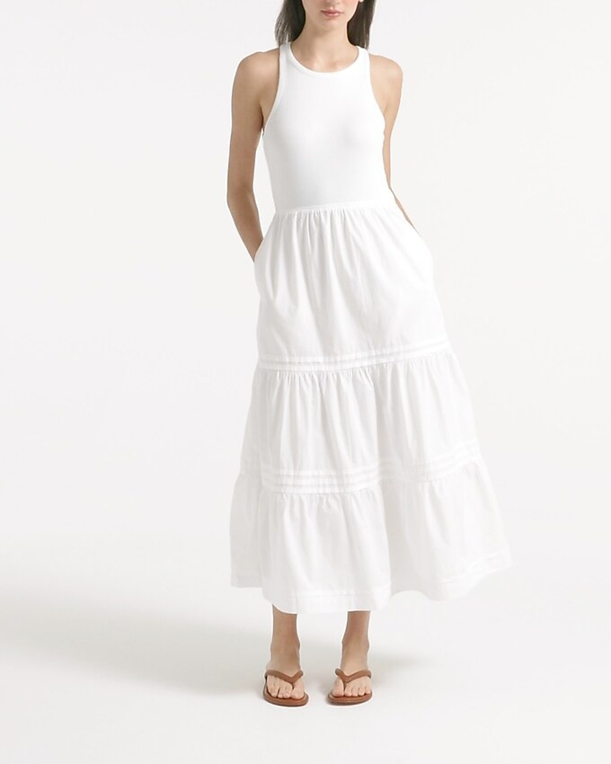 Vintage rib high-neck cutaway tank dress with poplin skirt | J. Crew US