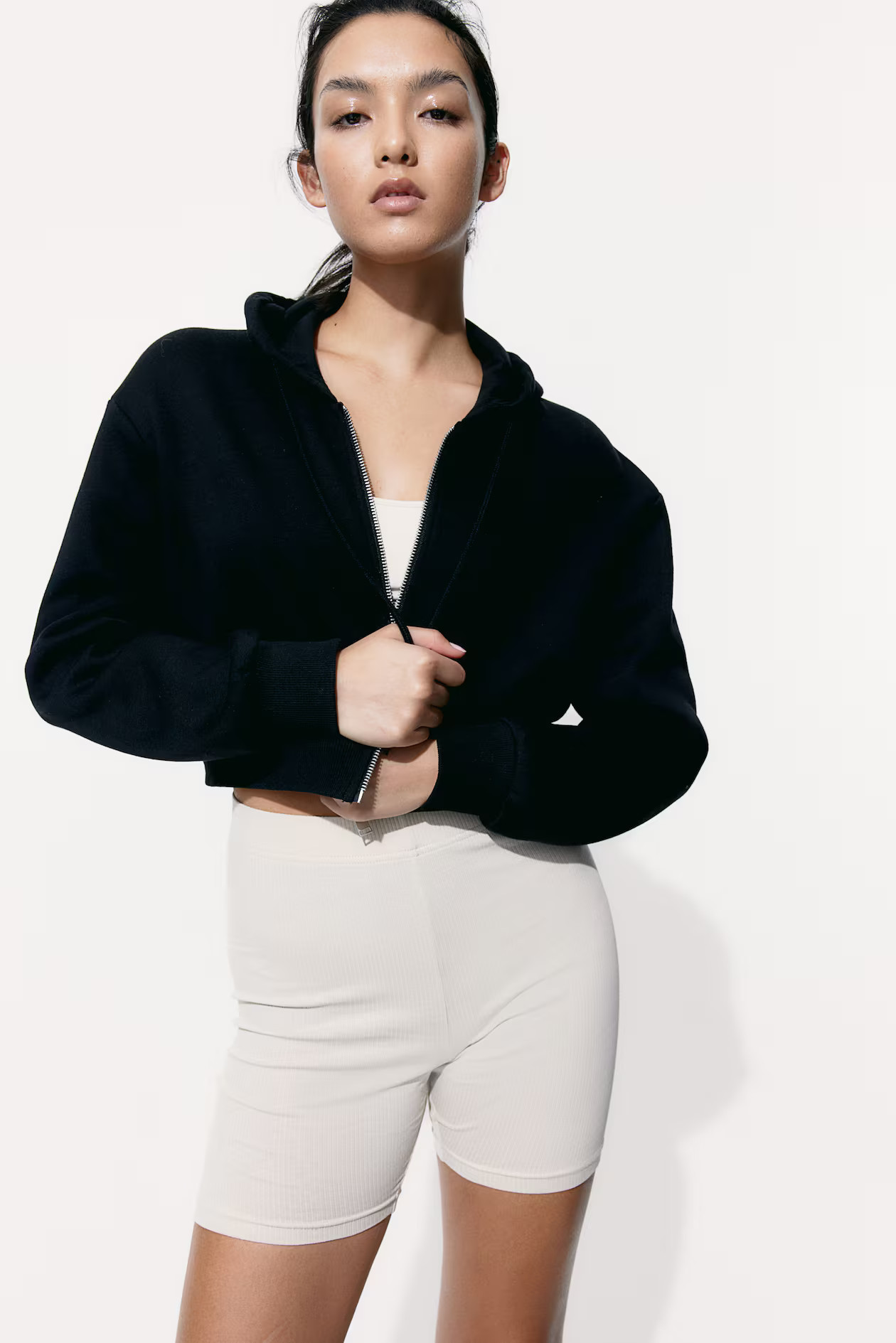 Set van 2 fietsshorts - Lichtbeige/donkergrijs - DAMES | H&M NL | H&M (DE, AT, CH, NL, FI)