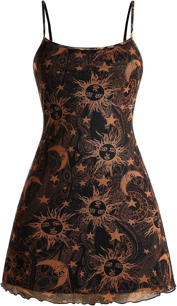 Milumia Women's Vintage 90s Mini Dress Lettuce Trim Mesh Short Dress | Amazon (US)