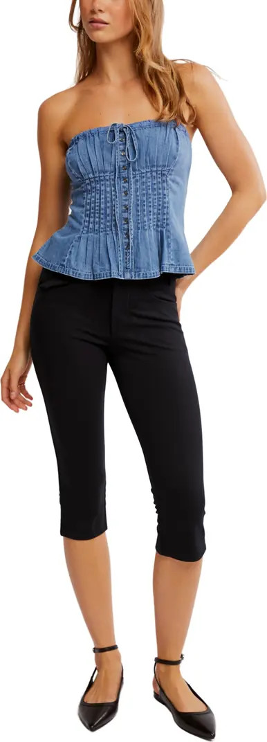 Free People Wink Wink Denim Strapless Top | Nordstrom | Nordstrom