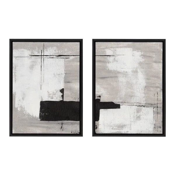 Kate and Laurel Sylvie Line Neutral Framed Canvas by Nikita Jariwala - Bed Bath & Beyond - 374772... | Bed Bath & Beyond