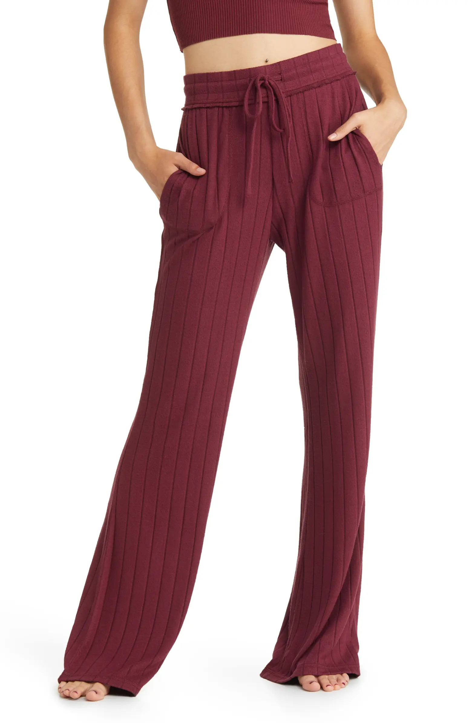 Cozy Rib Flared Pants | Nordstrom