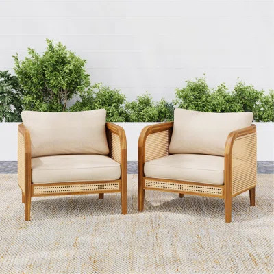 Kirkby Outdoor Patio Cushioned Arm Chair, Set Of 2 | Wayfair North America