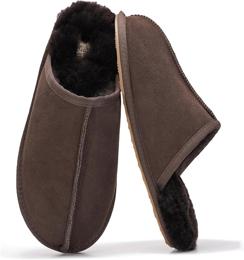 Project Cloud Mens Slippers 100% Genuine Leather with Ultra Soft Memory Foam Insole Scuff House S... | Amazon (US)