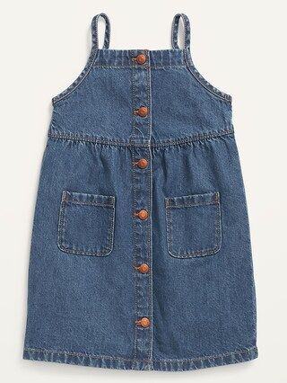 Snap-Front Medium-Wash Jean Skirtall for Toddler Girls | Old Navy (US)