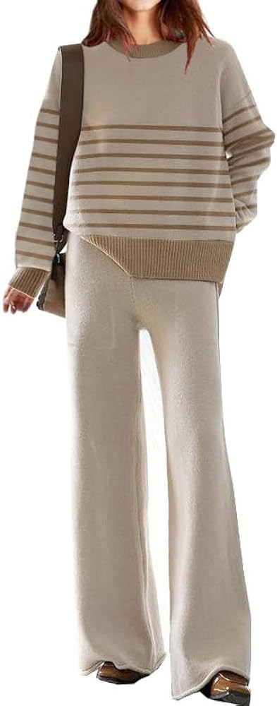 ETCYY NEW Womens Elegant Lounge Sets Knitted Sweatsuit Sets 2 Piece Outfits with Sweater Tops and... | Amazon (US)