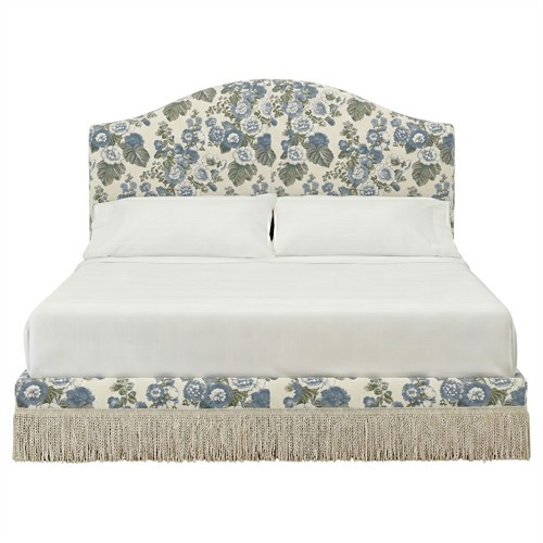 Keena Vintage Blue Floral Bed - Queen | Kathy Kuo Home