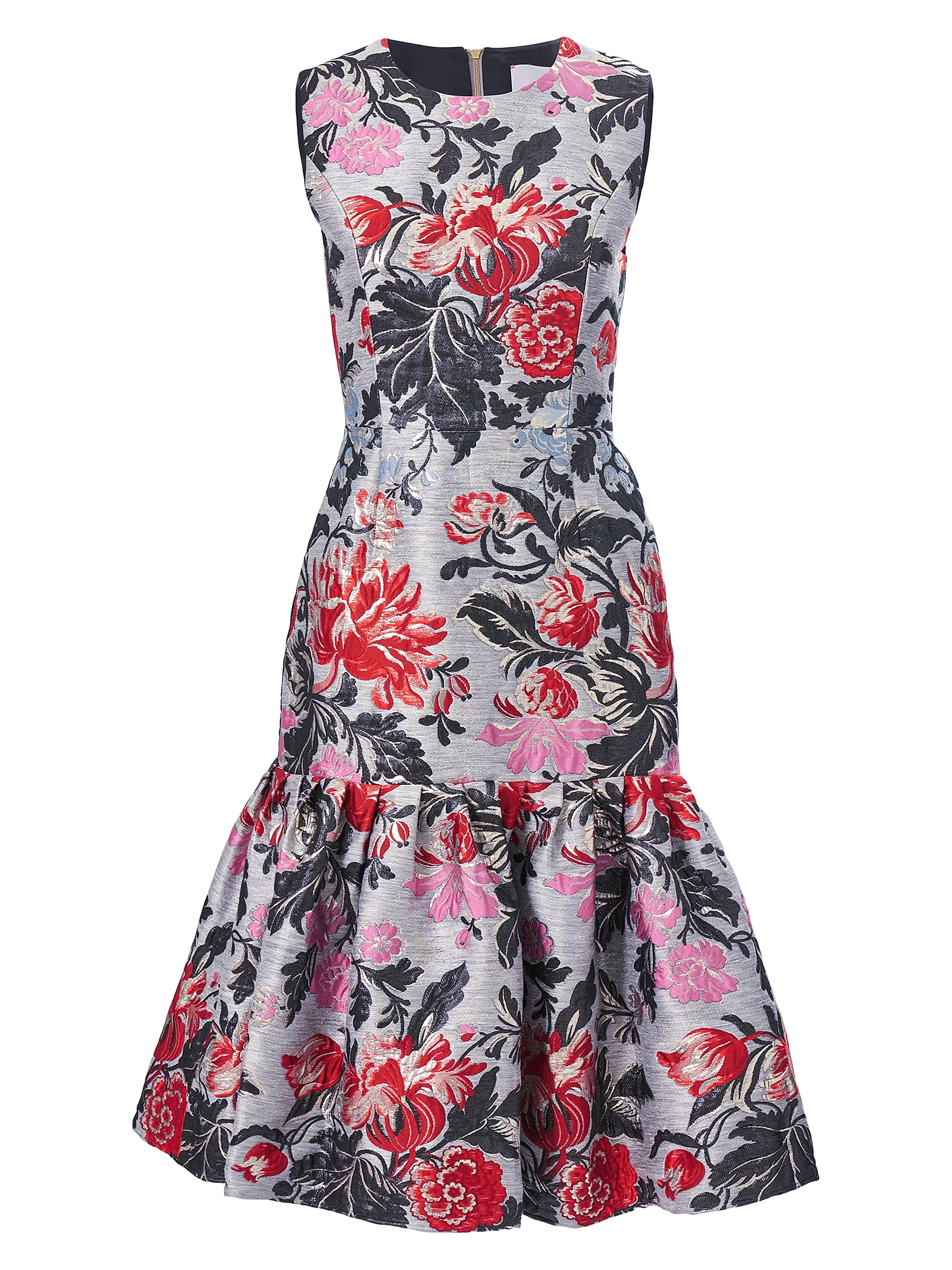 Floral Jacquard Flounce Midi-Dress | Saks Fifth Avenue