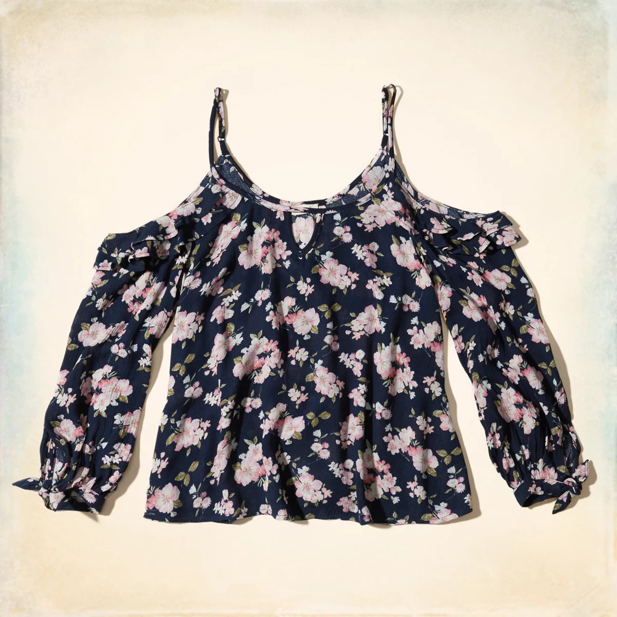Ruffle Cold Shoulder Top | Hollister US