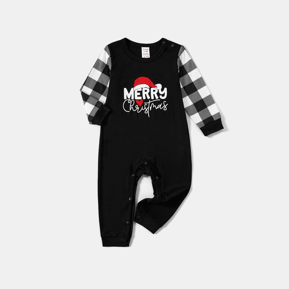 Christmas Family Matching Glow In The Dark Letters Print Long-sleeve Pajamas Sets (Flame resistan... | PatPat