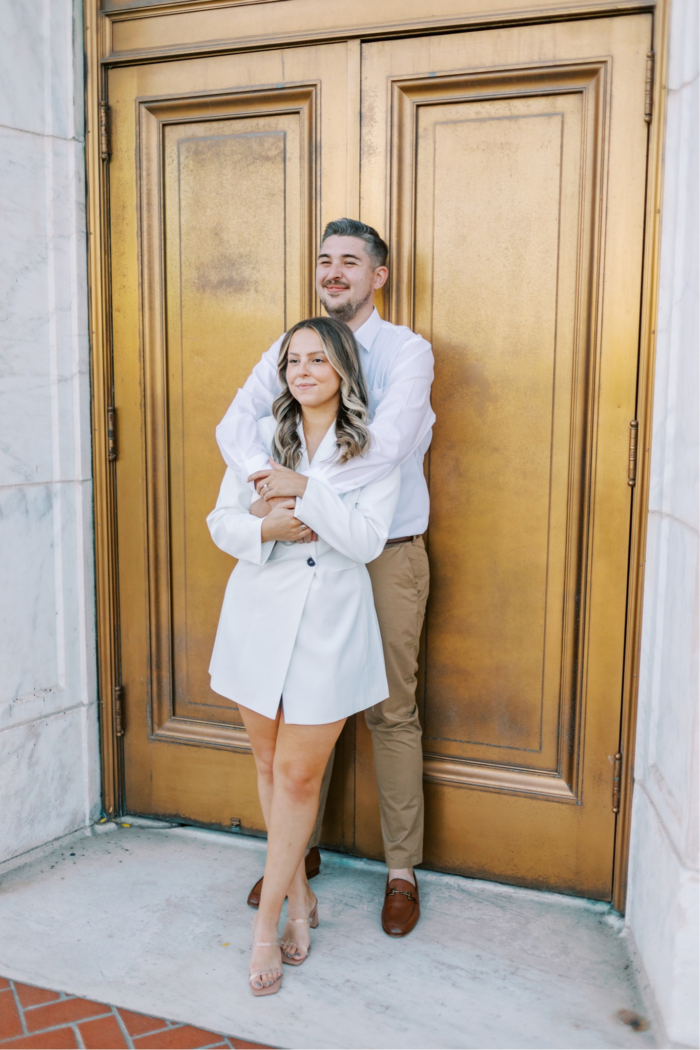 An affordable engagement dress option! Amazon fashion. White dress. Engagement pictures dress. Bridal. White blazer dress. Amazon dress 

#LTKunder50 #LTKwedding #LTKcurves