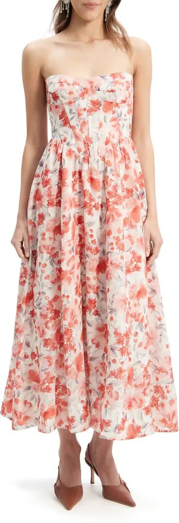 Bardot Lola Floral Strapless Corset Dress | Nordstrom | Nordstrom