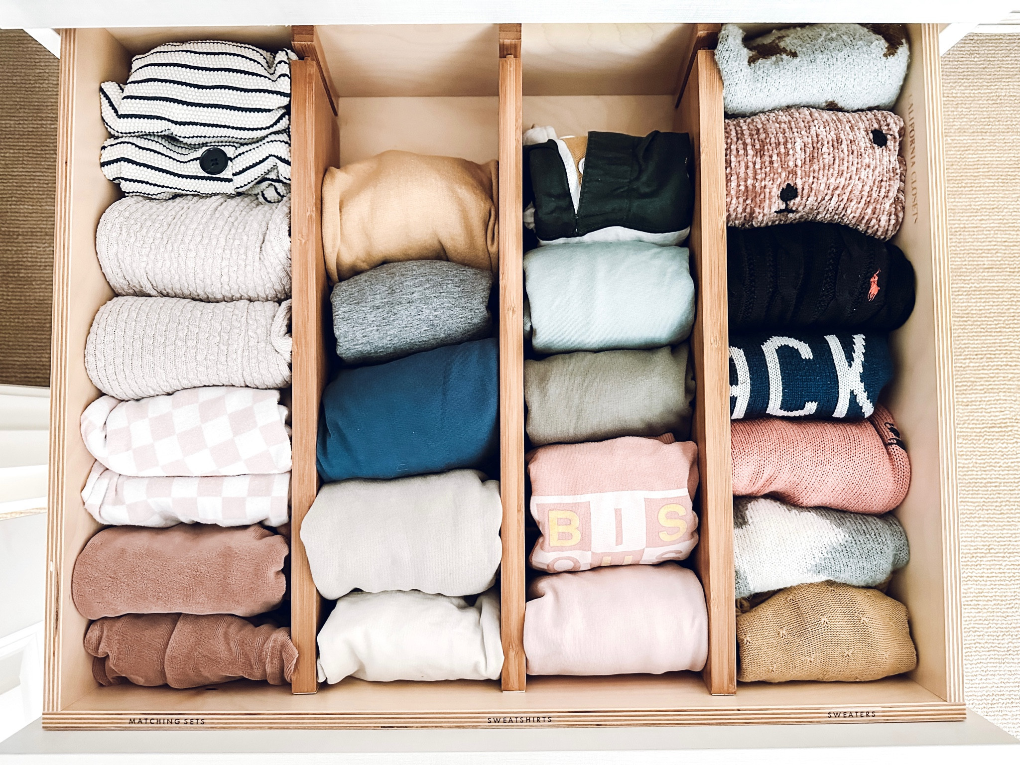 Closet organization✨ Amazon Lipper divider. Nordstrom Kids' Bobble Stitch Cardigan.

#LTKfamily #LTKkids #LTKhome