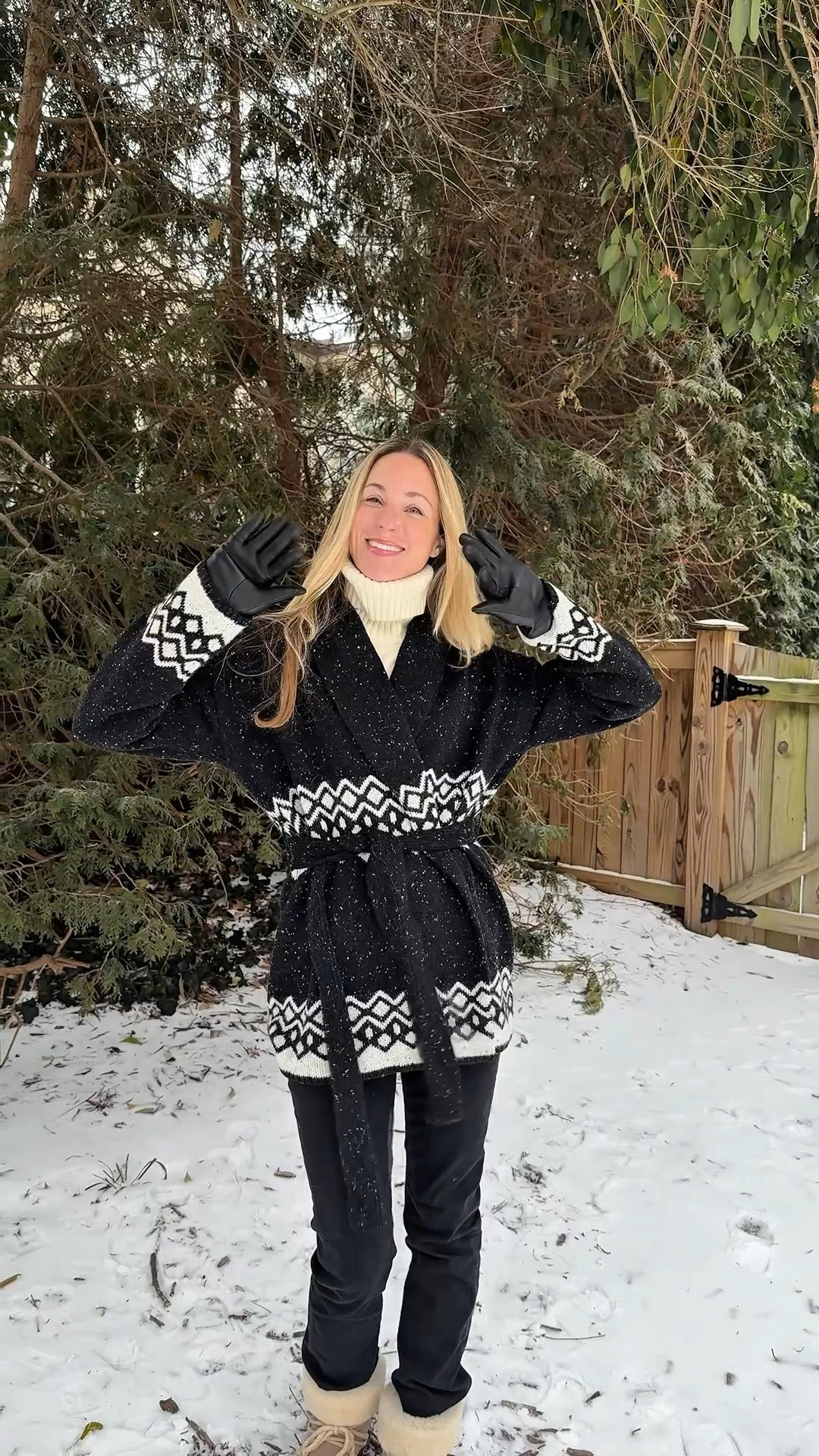 S turtleneck, S fair isle, 25 jeans, boots run a touch small, gloves and socks TTS. Similar also linked! 

#LTKSeasonal #LTKTall #LTKootd