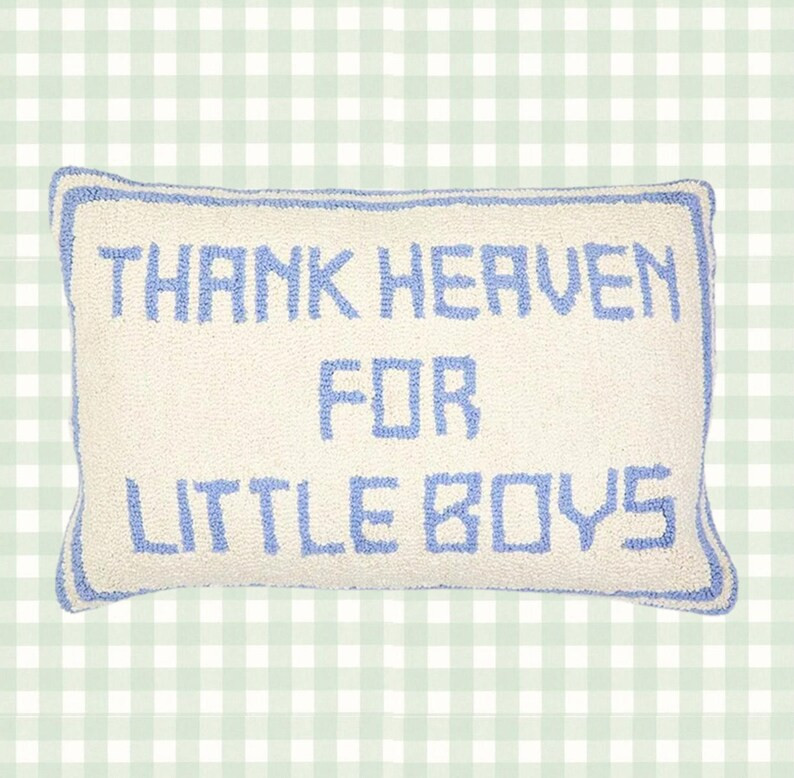 Thank Heaven for Little Boys Hooked Throw Pillow - Etsy | Etsy (US)